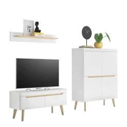Wohnen Wohnwände<Skandi Wohnzimmermöbel Set - Ginko (dreiteilig)