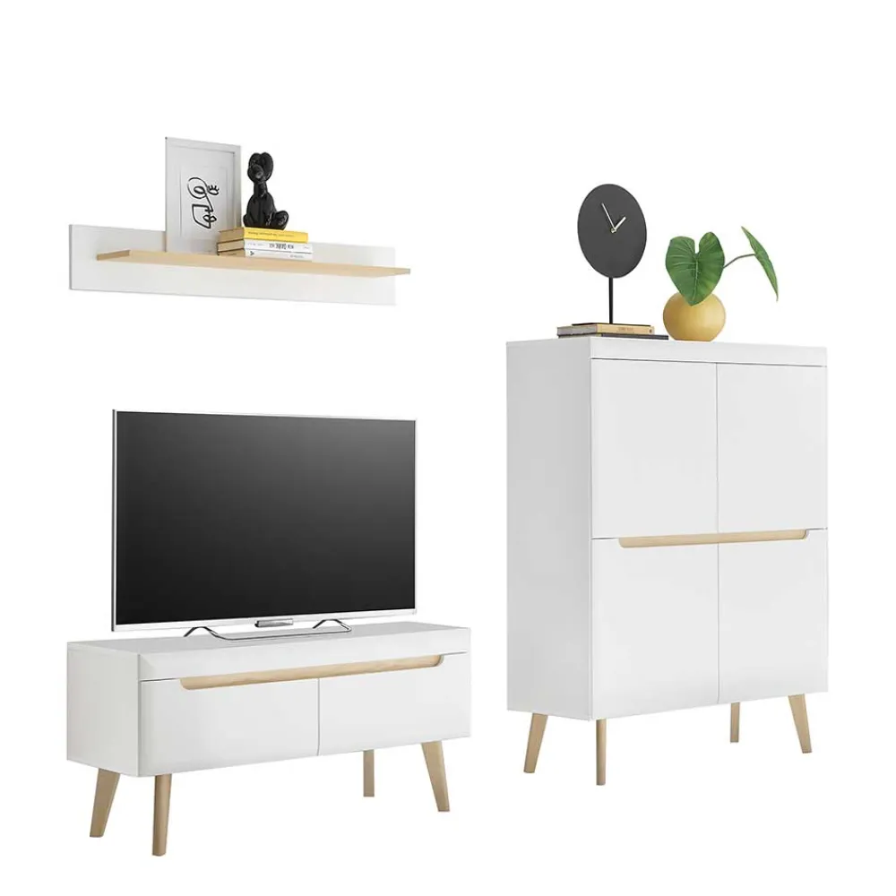Wohnen Wohnwände<Skandi Wohnzimmermöbel Set - Ginko (dreiteilig)