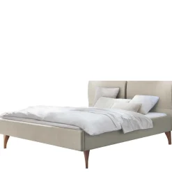 Wohnen Betten<Skandinavisches Designbett in Beige mit Kernbuche - Agruma