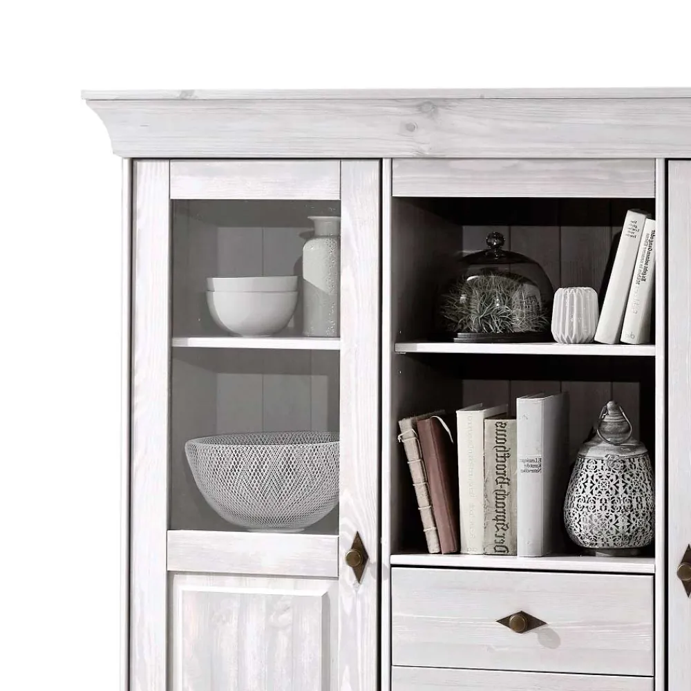 Wohnen Highboards<Skandinavisches Highboard Satumare in Weiß