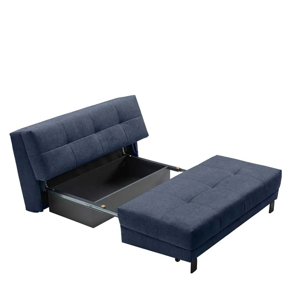 Wohnen Betten|Sofas<Sofa mit Bettfunktion in Blau Webstoff - Sulara