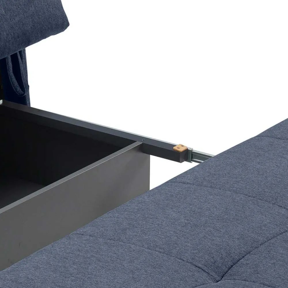 Wohnen Betten|Sofas<Sofa mit Bettfunktion in Blau Webstoff - Sulara