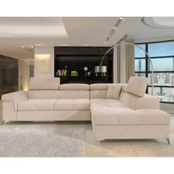 Wohnen Betten<Sofaecke mit Schlaffunktion in Beige Webstoff - Rirua