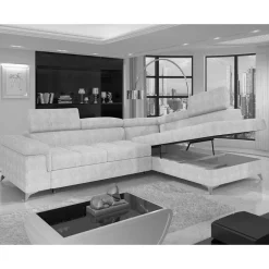 Wohnen Betten<Sofaecke mit Schlaffunktion in Beige Webstoff - Rirua