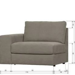 Wohnen Sofas<Sofamodul mit Armlehne links in Grau - Gregg