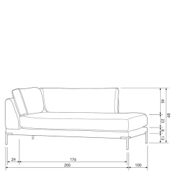 Wohnen Sofas<Sofamodul Recamiere in Champagner - Icoleran