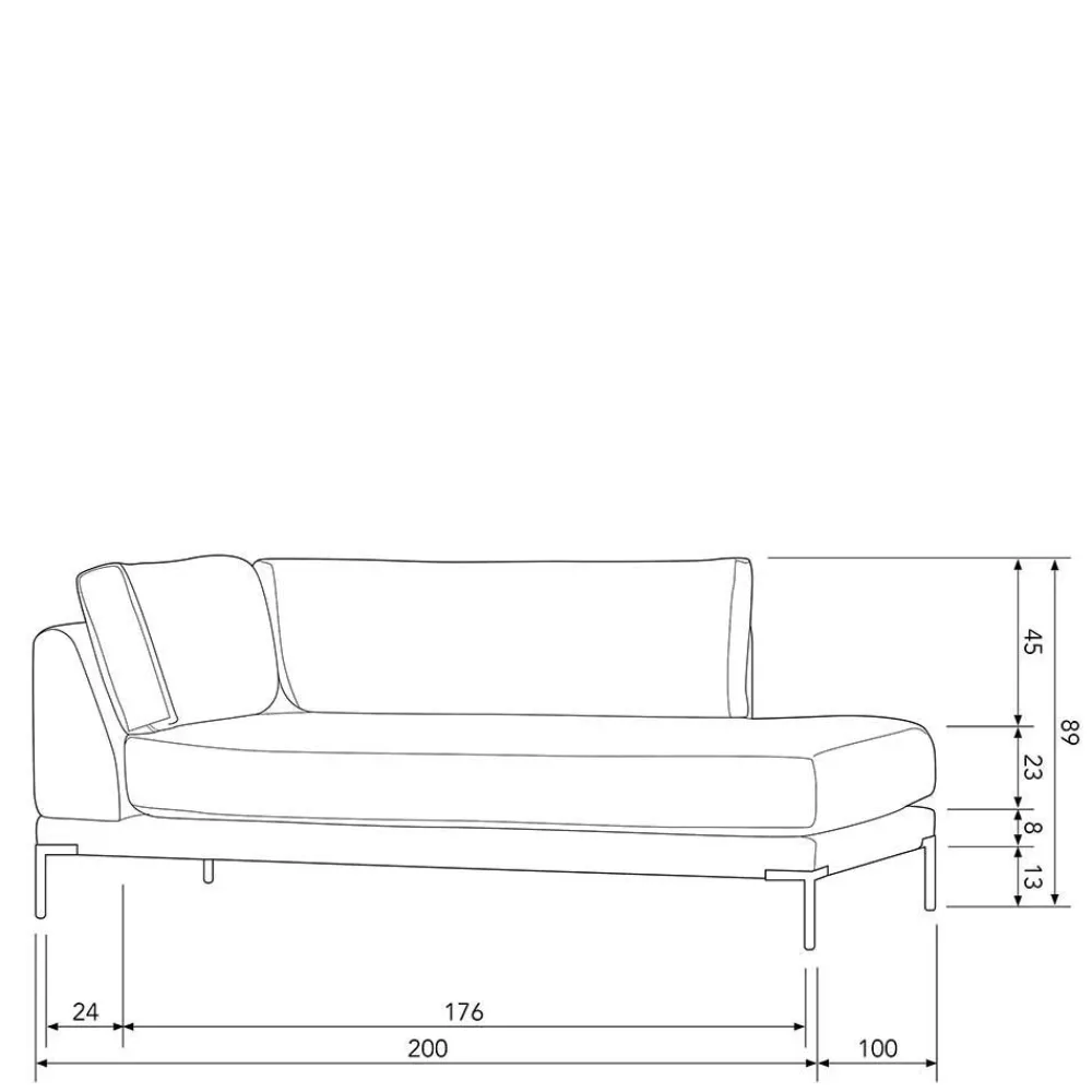 Wohnen Sofas<Sofamodul Recamiere in Champagner - Icoleran
