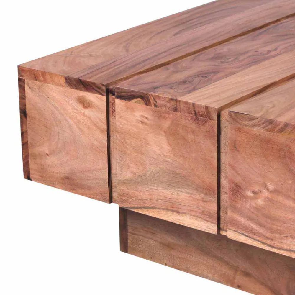 Wohnen Tische<Sofatisch aus naturbelassenem Holz Oridano Akazie massiv