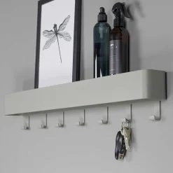 Wohnen Garderoben<Stahl Hängegarderobe in Graugrün - Ruamantico