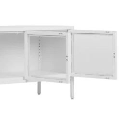 Wohnen Tv & Hifi-Möbel|Lowboards<Stahl TV Lowboard mit drei Glastüren - Sancrez