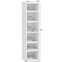 Wohnen Tv & Hifi-Möbel|Regale<Standregal mit sechs Fächern 21x90x20 cm - Hank