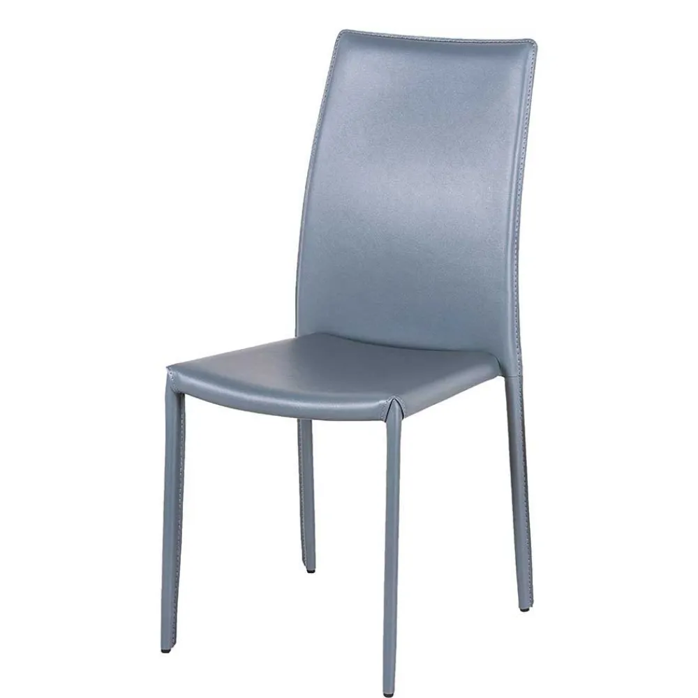 Wohnen Stühle<Stapelbarer Hochlehner in Grau Anca Kunstleder (4er Set)