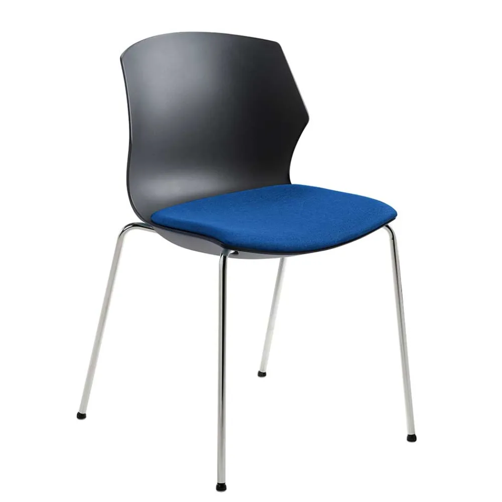 Wohnen Stühle<Stapelbarer Stuhl in Anthrazit & Blau - Ernestan
