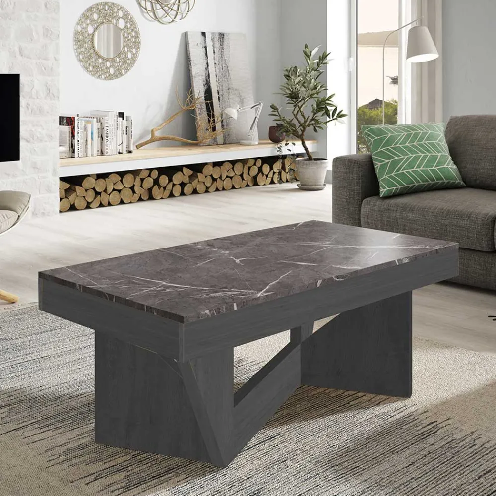 Wohnen Tische<Staufach Couchtisch in Schwarzgrau & Dunkelgrau - Cadruna