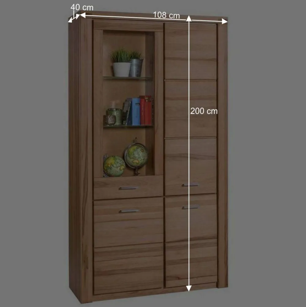 Wohnen Wohnwände<Stauraum Anbauwand aus Holz - Uhelia (vierteilig)