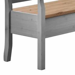 Wohnen Sitzbank<Stauraum Eckbank Jytte in Grau mit Braun