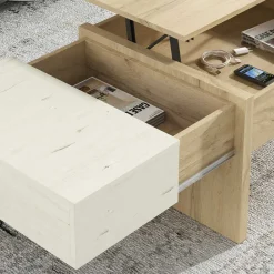 Wohnen Tische<Stauraum Sofatisch in Wildeiche & Creme - Tara