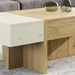 Wohnen Tische<Stauraum Sofatisch in Wildeiche & Creme - Tara