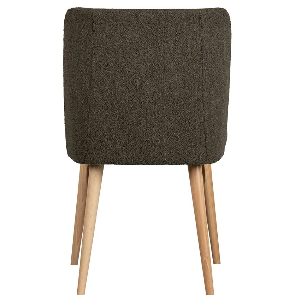 Wohnen Stühle<Stühle aus braunem Boucle Stoff - Convilla (2er Set)