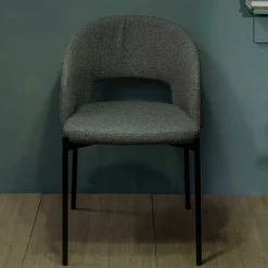 Wohnen Stühle<Stühle aus Strukturstoff Grau - Makimona (2er Set)