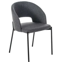 Wohnen Stühle<Stühle aus Strukturstoff Grau - Makimona (2er Set)