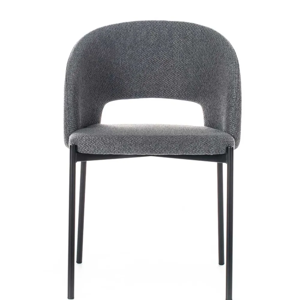 Wohnen Stühle<Stühle aus Strukturstoff Grau - Makimona (2er Set)