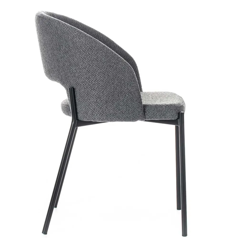 Wohnen Stühle<Stühle aus Strukturstoff Grau - Makimona (2er Set)