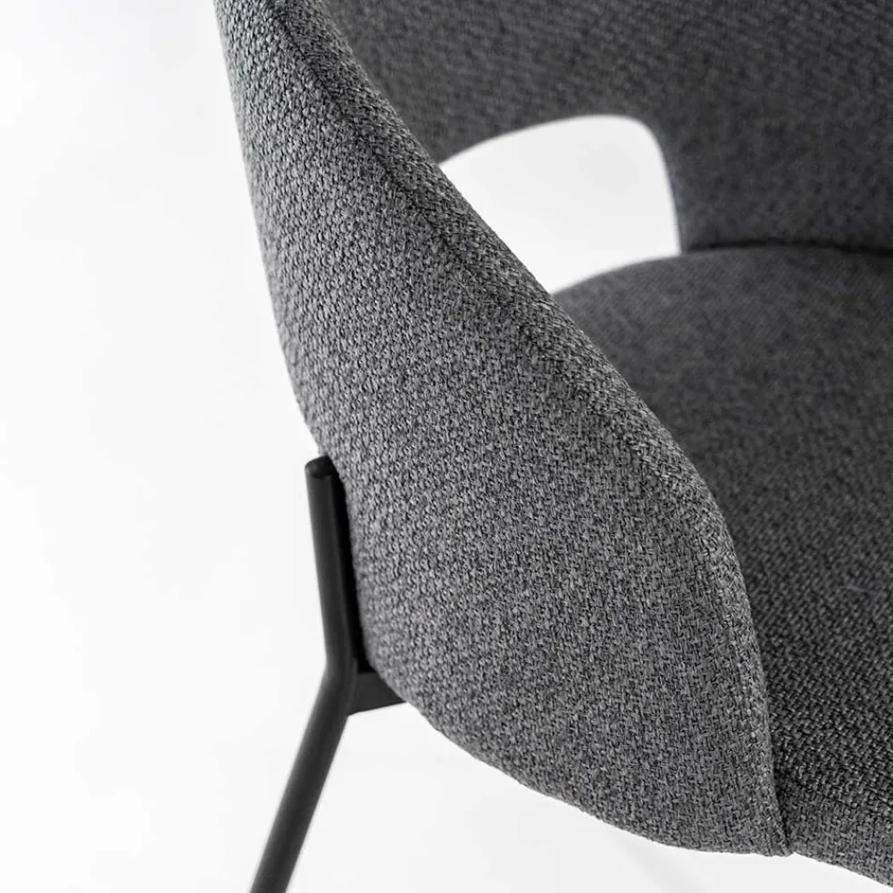 Wohnen Stühle<Stühle aus Strukturstoff Grau - Makimona (2er Set)