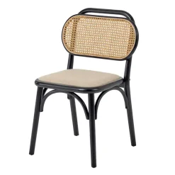 Wohnen Stühle<Stühle aus Ulme & Rattan & Stoff - Boxtan (2er Set)