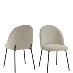 Wohnen Stühle<Stühle in Beigegrau mit Schwarz - Facanella (2er Set)