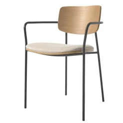 Wohnen Stühle<Stühle in Eiche & Beige & Schwarz - Salute (4er Set)