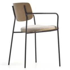 Wohnen Stühle<Stühle in Eiche & Beige & Schwarz - Salute (4er Set)