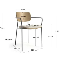 Wohnen Stühle<Stühle in Eiche & Beige & Schwarz - Salute (4er Set)