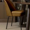 Wohnen Stühle<Stühle in Honig Gelb Samtstoff - Lagaska (2er Set)