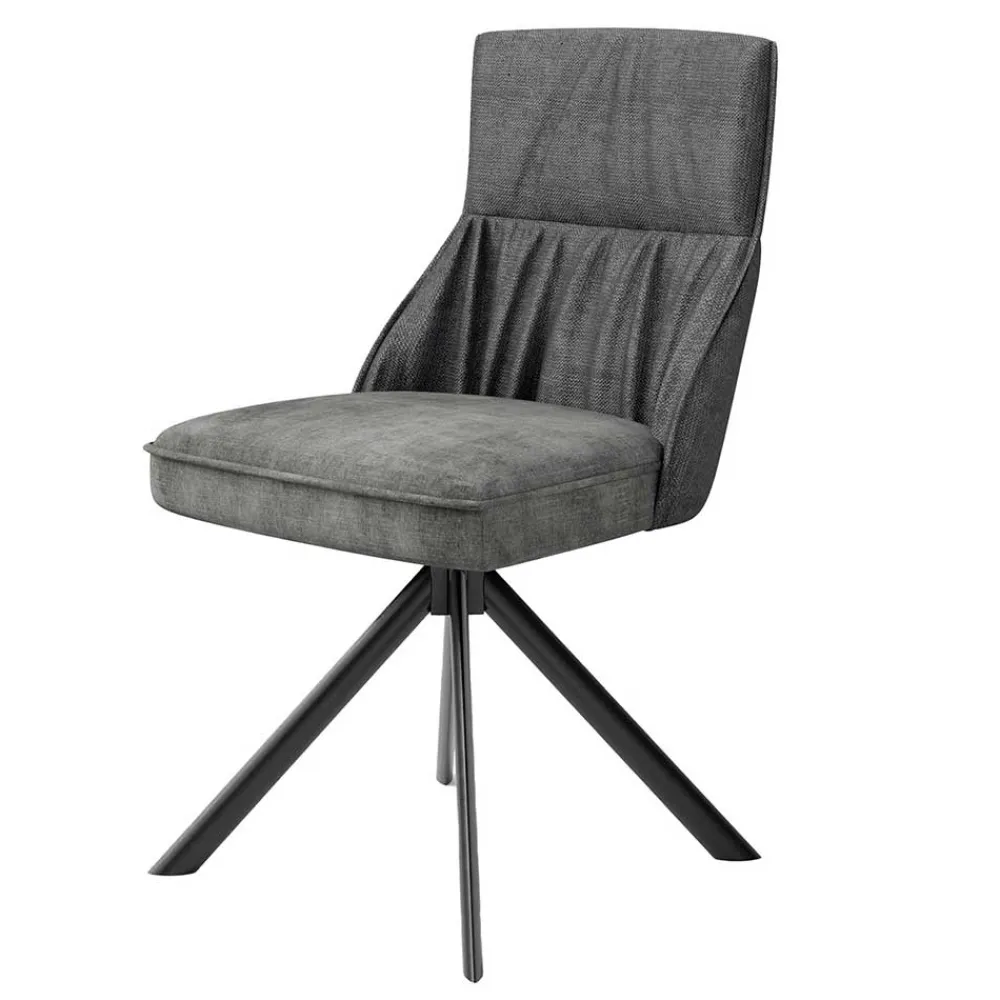 Wohnen Stühle<Stühle mit Federkern in Anthrazit - Markos (2er Set)