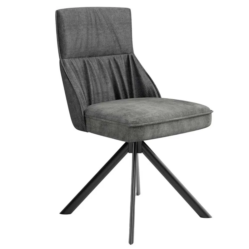 Wohnen Stühle<Stühle mit Federkern in Anthrazit - Markos (2er Set)