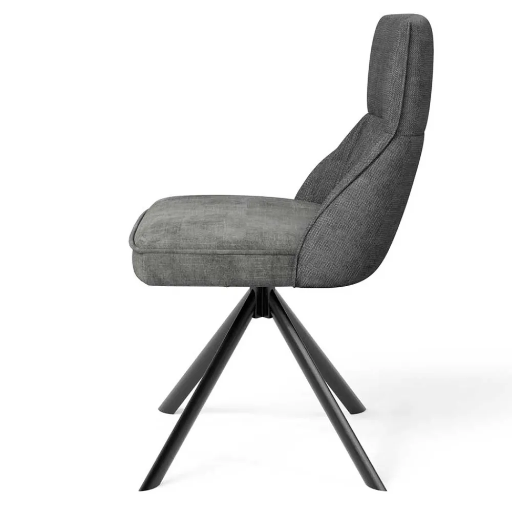 Wohnen Stühle<Stühle mit Federkern in Anthrazit - Markos (2er Set)