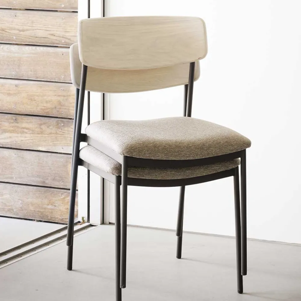 Wohnen Stühle<Stühle mit Polstersitz in Beige - Gora (2er Set)