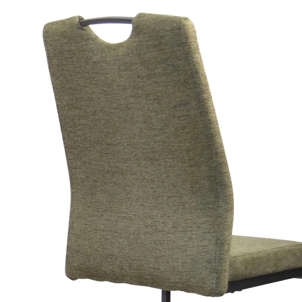 Wohnen Sessel|Stühle<Stoff Freischwinger Stühle in Oliv Grün - Maximo (4er Set)