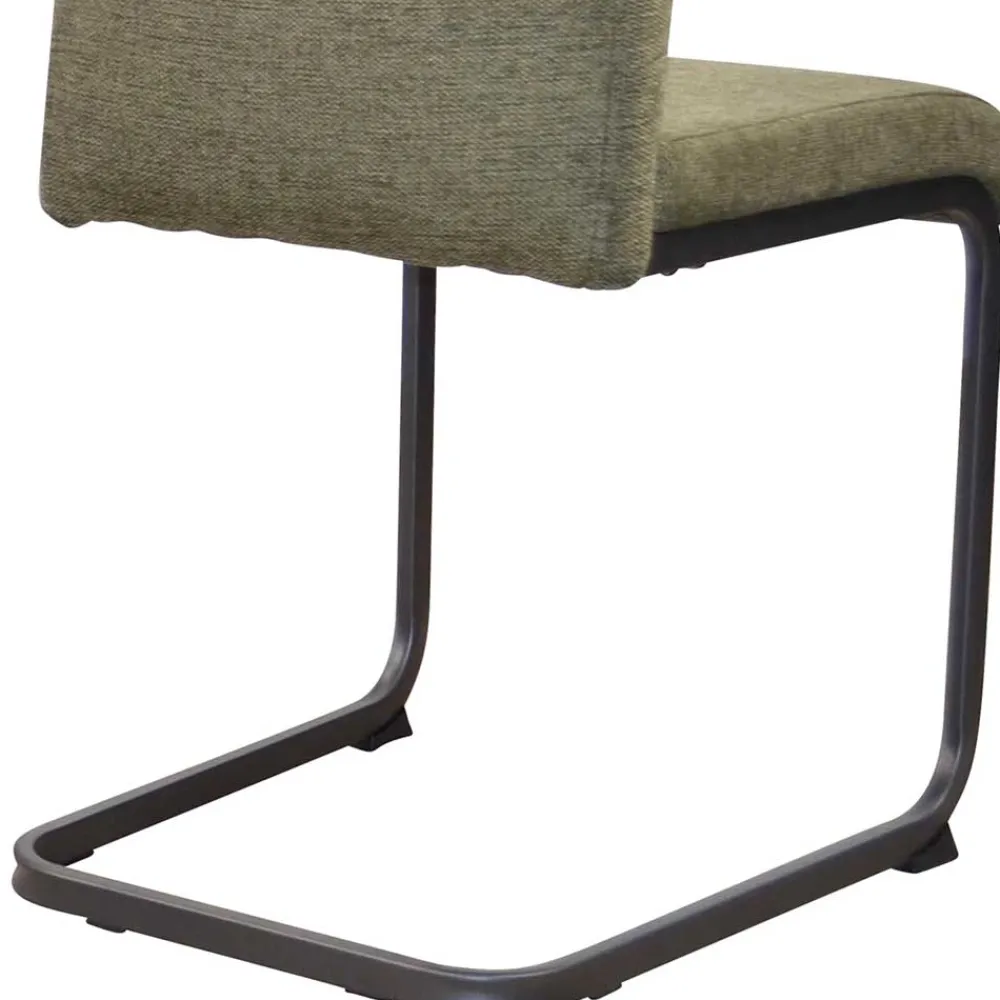 Wohnen Sessel|Stühle<Stoff Freischwinger Stühle in Oliv Grün - Maximo (4er Set)
