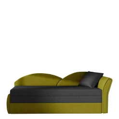 Wohnen Betten|Sofas<Stoff Recamiere in Dunkelgrau und Messinggelb - Clemeta
