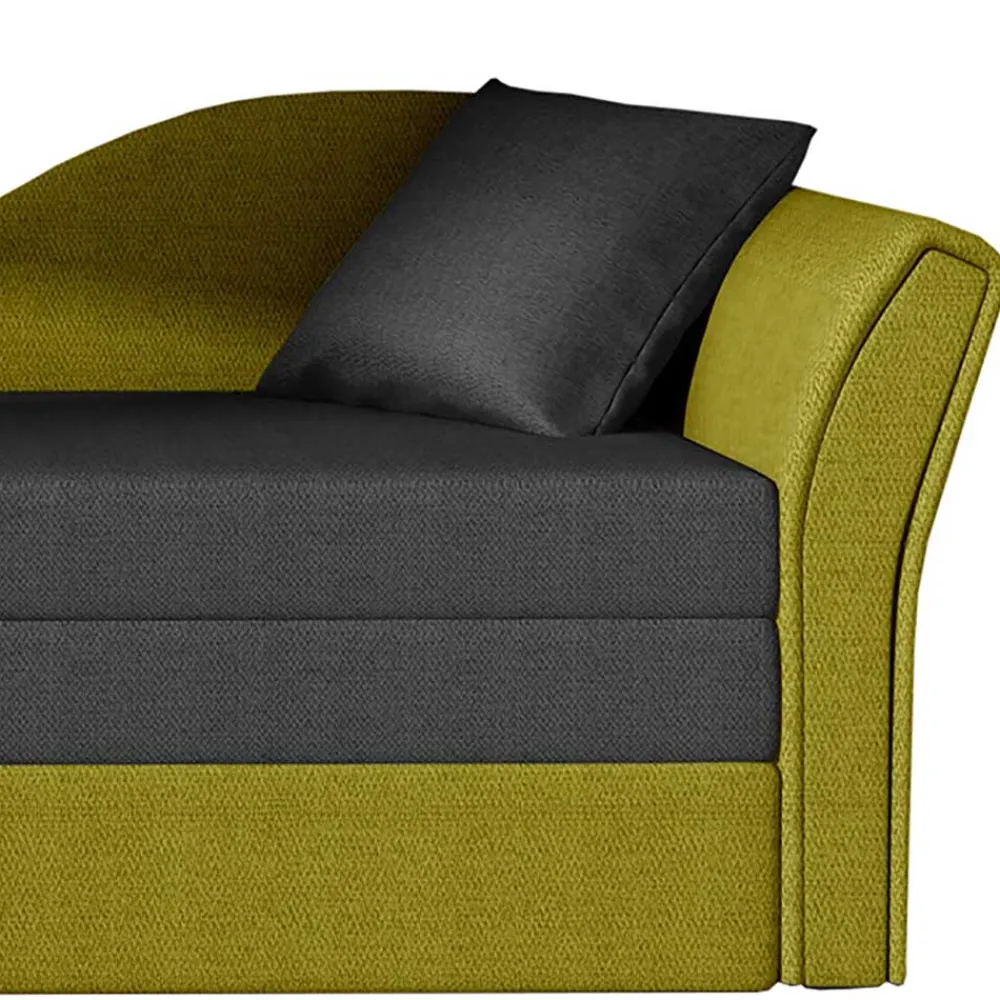 Wohnen Betten|Sofas<Stoff Recamiere in Dunkelgrau und Messinggelb - Clemeta