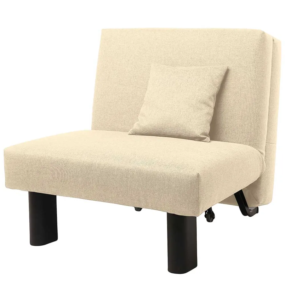 Wohnen Sofas<Stoff Schlafsessel in Beige und Schwarz - Setubal