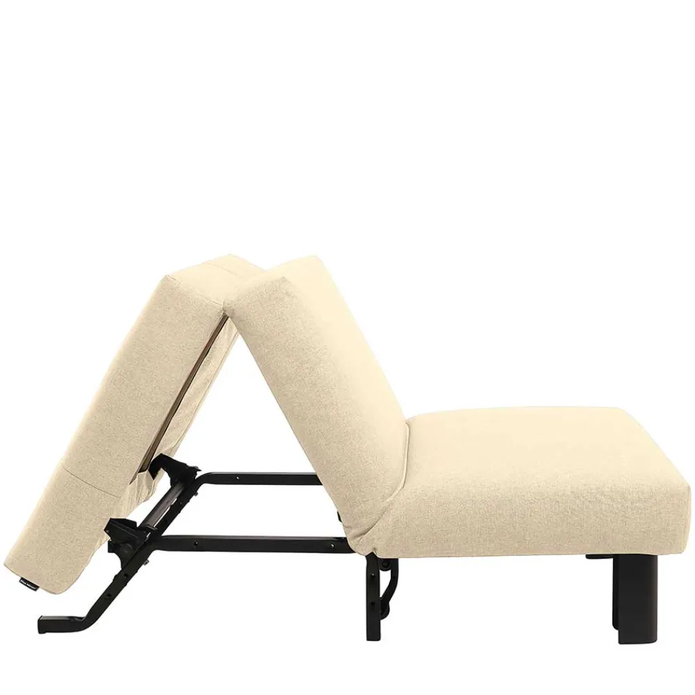 Wohnen Sofas<Stoff Schlafsessel in Beige und Schwarz - Setubal