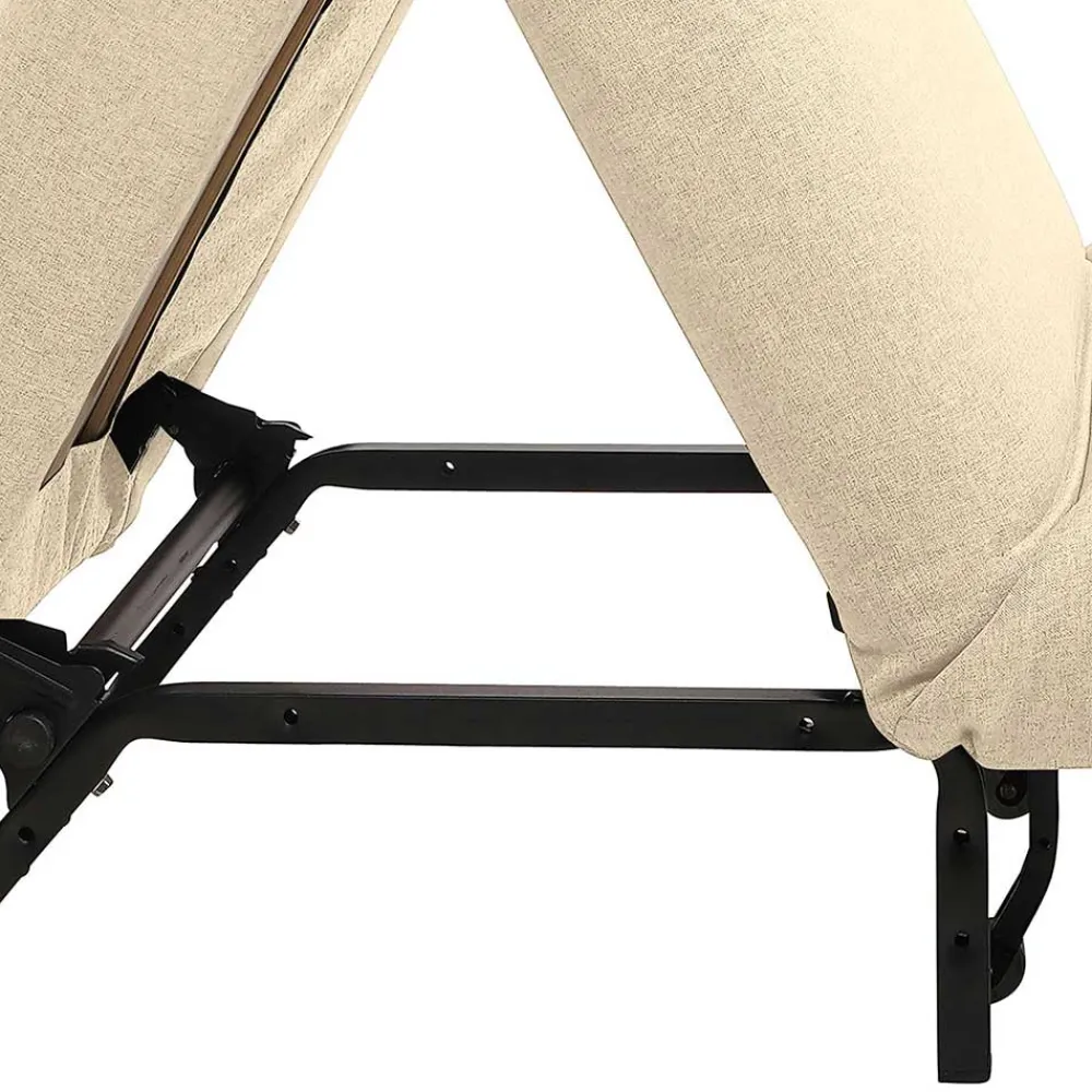 Wohnen Sofas<Stoff Schlafsessel in Beige und Schwarz - Setubal