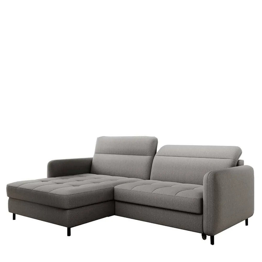 Wohnen Sofas<Stoff-Ecksofa in Hellgrau mit Bettfunktion - Alister