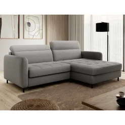 Wohnen Sofas<Stoff-Ecksofa in Hellgrau mit Bettfunktion - Alister