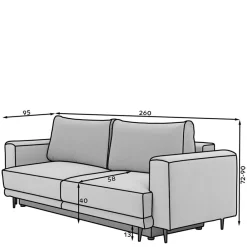Wohnen Betten|Sofas<Stoff-Klappcouch in Petrol Blau - Iloventa