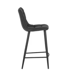 Wohnen Hocker|Stühle<Strukturstoff Barstühle in Anthrazit - Gastruna (2er Set)
