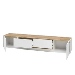Wohnen Wohnwände<Stylische Wohnwand in Weiß & Wildeiche - Nonessia (vierteilig)